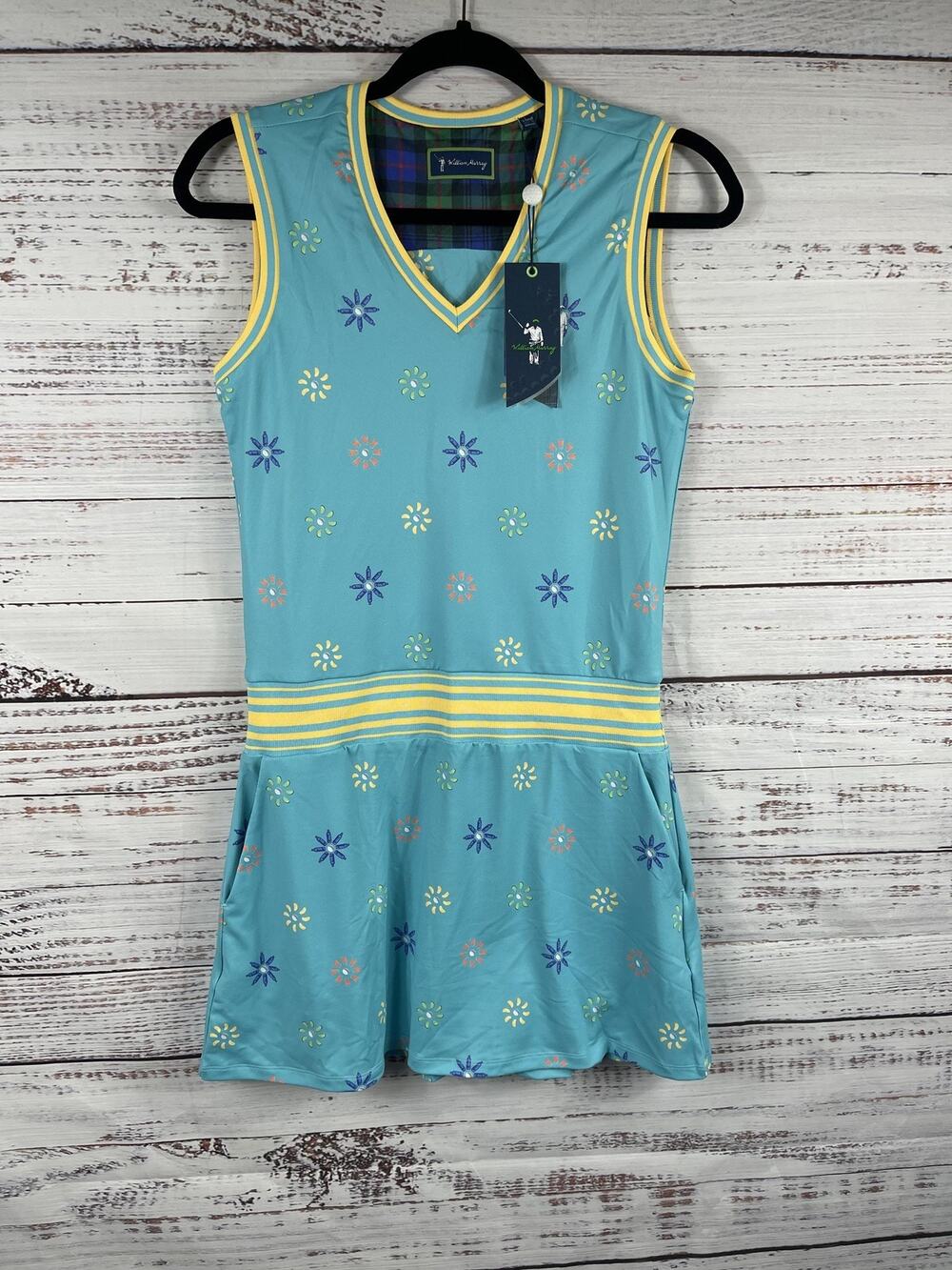 William Murray Dress Women's Size XS Blue Shoot Yer Shot Lacey Golf Sleeveless